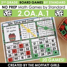 two game board games for 2nd grade and 3rd grade students to play with the same number