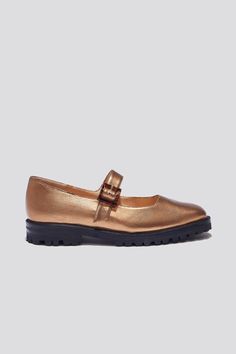 Uchi Flat in Bronze – ZOU XOU Gold Leather Flats For Fall, Womens Mary Janes, Veg Tan Leather, Feminine Dress, Lug Sole, Etsy Fashion, Stacked Heel, Tortoise Shell, Tan Leather