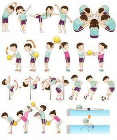 various poses of people doing different activities