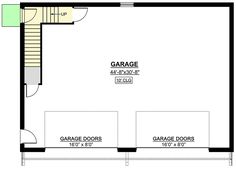 the garage floor plan is shown in this image