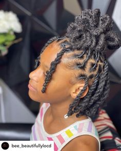 Cute Lock Styles, Lil Girl Loc Styles, Locs Hairstyles For Girls Kids, Loc Hairstyles For Girls Kids, Girl Loc Styles Kids, Dread Hairstyles For Kids, Little Black Girls Loc Styles, Loc Styles For Girls Kids, Dreadlock Hairstyles For Kids