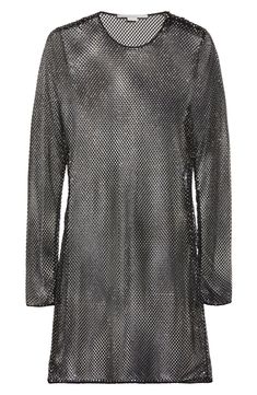 A silky slip lining keeps you covered in this crystal-embellished mesh dress that perfectly captures McCartney's penchant for audacious flair. 36" length (size 46) Crewneck Long sleeves Slip lining 93% polyester, 7% elastane Dry clean Made in Italy Women's Designer Clothing Glamorous Evening Dresses With Chainmail, Fitted Chainmail Dress For Evening, Elegant Chainmail Dress For Night Out, Fitted Chainmail Dresses For Evening, Glamorous Chainmail Dresses For Night Out, Metallic Embellished Mini Dress For Evening, Sheer Slip Dress, Stella Mccartney Dresses, Long Sleeve Mesh Dress