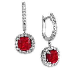 Cushion Ruby Round Diamonds 5.00 Carats Dangle Earrings White Gold Gemstone Earring Red Diamond Earrings, Round Diamond Earrings, Earrings White Gold, Diamond Earrings Studs Round, Silver Belt Buckle, Halo Earrings Studs, Red Diamond, Earrings White, Ruby Diamond