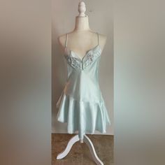 Perfect Condition Elegant Light Blue Summer Sleepwear, Fitted Coquette Chemise For Bedtime, Spring Fitted Sleepwear, Fitted Sleepwear For Bedtime In Spring, Fitted Spring Sleepwear For Bedtime, Fitted Coquette Sleepwear, Coquette Fitted Sleepwear, Fitted Summer Sleepwear For Wedding Night, Fitted Coquette Nightgown