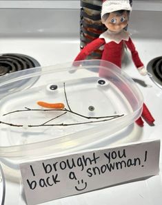 Elf On The Shelf Ideas For Restaurant, Elf On The Shelf Wrecking Ball, Science Elf On The Shelf, Elf On The Shelf Ideas Snow Angel, Elf Ideas Marshmallows, Elf Return Ideas Funny, Elf Are Back, Croc Infested Water Elf, Easy Elf Ideas For Older Kids