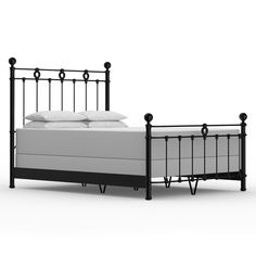 Latif Iron Bed 1054 Wesley Allen Queen CBMPF Matte Black Finish Matriae Welded Headboard, Canvas Upholstery, Cal King Headboard, Turquoise Furniture, Iron Headboard, Bar Wood, Cowhide Chair, Spring Frame, Western Bedding