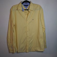 This Shirt Has Been Tried On But Never Worn. Made With The Quality For Which Tommy Hilfiger Is Known. Tommy Hilfiger Long Sleeve Work Shirt, Tommy Hilfiger Long Sleeve Tops For Spring, Tommy Hilfiger Long Sleeve Shirt For Work, Yellow Spread Collar Tops For Spring, Tommy Hilfiger Fitted Long Sleeve Shirt, Fitted Casual Tommy Hilfiger Shirt, Tommy Hilfiger Fitted Casual Shirt, Tommy Hilfiger Summer Button-up Shirt, Tommy Hilfiger Yellow Cotton Tops