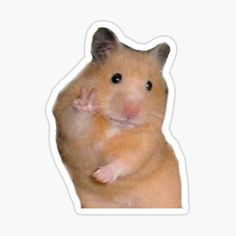 a brown hamster sticker on a white background