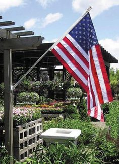 PRICES MAY VARY. Also great for subdivision group buying or for city and county governments for decoration on streets, parks, buildings, sports complexes or for special events. The flag and pole set includes a made in USA 3x5 foot nylon American flag and a commercial grade 6 foot imported flagpole. The top 40 inches of the flagpole rotates 360 degrees on ball bearings so your US flag will resist wrapping around the pole. The 1 inch diameter pole is brushed aluminum (silver) and the two position Target Usa, Us Flags, Independence Day Images, Embroidered Stars, Garden Decor Items, United States Flag, Fabric Flags, Outdoor Flags, Flag Decal