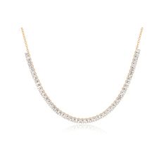 The Prong Set Baguette Diamond Segment Necklace sparkles with 1.31 carats of diamond set side-by-side on a dainty chain. Designed to add glamour to your look, this necklace makes a classic statement. Diamond Necklace With Baguette Cut Diamonds, Fine Jewelry Necklaces With Baguette Diamonds, Cubic Zirconia Tennis Necklace With Baguette Cut Diamonds, Diamond Tennis Necklace With Baguette Cut, Classic Baguette Cut Tennis Necklace With Diamonds, Classic Tennis Necklace With Baguette Diamonds, Baguette Cut Diamond Necklace, Classic Baguette Diamond Tennis Necklace, Baguette Diamond Tennis Necklace