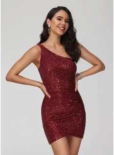 JJ's House Sequins Sequin One Shoulder <=150 Spring Summer Bodycon Plus General Back Zip Sparkle & Shine Simple Sexy Night Out Burgundy Height:5.8ft（176cm） Bust:32in（82cm）Waist:24in（61cm）Hips:35in（89cm） No Mini Red Model Name:Katy  Height:5.7ft（173cm）  Bust:40in（101. #JJ's House #Sequins #Sequin #OneShoulder #<=150 #Spring #Summer #Bodycon #Plus #General #BackZip #Sparkle&Shine #Simple #Sexy #NightOut #Burgundy #No #Mini #Red One Shoulder Homecoming Dress, Annabelle Dress, Sequin Homecoming Dress, Homecoming Dresses Lace, Mini Homecoming Dresses, Sequins Fabric, Hoco Dress, Dress Homecoming, Column Dress