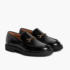 Women's Penny Horsebit Leather Loafer In Black - Thursday Thursday Boots Women, Loafers Outfit, Black Loafers