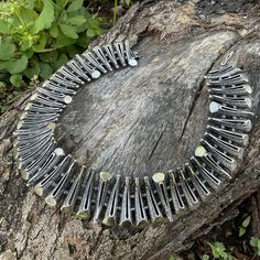 Sterling silver spike Modernist Vintage necklace collar Choker Collar Choker, Necklace Collar, Choker Collar, Collar Necklace, Statement Jewelry, Sterling Silber, Solid 925 Sterling Silver, Vintage Necklace, Choker