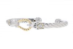 PiyaRo Italian Sterling Silver Bracelet with 0.30ct. diamonds and 14K solid yellow gold accents. Item PRB5244 Silver And Gold Bracelet, Kingsport Tn, Jewelry Repair, Diamond Color, Sterling Silver Bracelet, Silver And Gold, Solid Yellow, Diamond Cut, Quality Jewelry