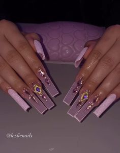 Extra Long Nail Designs Square, Baddie Extra Nails, Pink Nails Jewels, Nails Acrylic Gemstone, Long Acrylic Nails With Diamonds, Long Blinged Out Nails, Extra Long Acrylic Nails Square, Long Birthday Nails Inspiration, Long Acrylic Nails With Gems