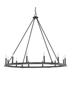 a large chandelier with six lights hanging from it's center point,