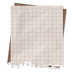 two pieces of paper with brown and white squares on them, one is torn in half