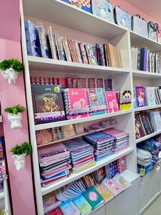 the shelves are full of books and other items for sale in the store or children's room