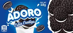 an ad for oreo cookies with chocolate chips and milk on the front, and in the back