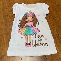 Beautees Girls' "I Am A Unicorn" T-Shirt Nwot I Am A Unicorn, Unicorn Tshirt, A Unicorn, Kids Shirts, Shirts Tops, Kids Shop, Color White, Tops & Tees, T Shirt