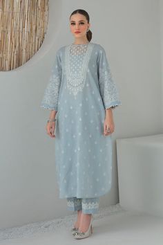 Buy Sky Blue Pakistani Traditional Kameez In Capri Style is an attire Surrounded by beautiful net patch on premium fabric to double your Eid Festivities. Traditional Blue Kurta With Embroidered Sleeves, Designer Wear Dresses With Embroidered Sleeves For Diwali, Designer Dresses With Embroidered Sleeves For Diwali, Traditional Blue Sets With Embroidered Sleeves, Diwali Salwar Kameez With Embroidered Sleeves, Festive Blue Dress With Embroidered Sleeves, Eid Embroidered Straight Kurta, Eid Chanderi Kurta With Embroidered Sleeves, Chanderi Kurta With Embroidered Sleeves For Eid