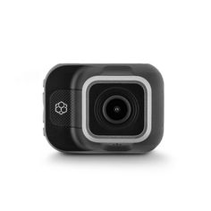 the gopro hero action camera is shown on a white background, with its front view facing