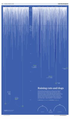 a blue poster with the words running cats and dogs