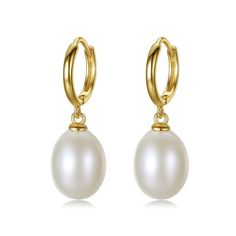 aaa-freshwater-pearl-earrings-pearl-drop-earrings-minimal-real-pearl-earrings-in-18k-gold-9-10mm Real Pearl Earrings, Natural Pearl Earrings, Gold Pearl Earrings, Freshwater Pearls Earrings, Pearl Hoop Earrings, Real Pearls, Pearl Types, Bead Earrings, Pearl Drop Earrings