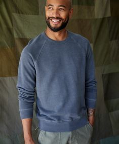 Legendary comfort cut from a feel-good French terry knit in a blend of organic cotton and hemp for the perfect balance of heft and softness. High Rise Style, Men's Sweatshirts, Cool Sweaters, Fall Shopping, Clean Design, Piece Of Clothing, French Terry, Mens Sweatshirts, Clothing Brand