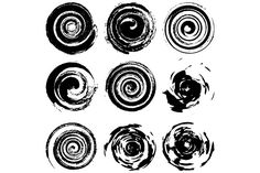 black and white circles painted with ink