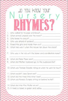 a pink and white chevron pattern with the words nursery rhymes?