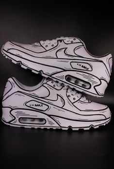 Custom Nike Air Max 90 "Comic Black & White" unique and handpainted sneaker - handpainted and exclusive - we only use special leather colors and finish all our customs with a special finisher that protects the colors so that the custom design will stay forever on the shoes. White Leather Sneakers With Custom Artwork, Artistic Leather Sneakers With Custom Artwork, Artistic Low-top Leather Custom Sneakers, Artistic Leather Custom Sneakers For Streetwear, Artistic Hand Painted Leather Sneakers, Black Hand Painted Leather Sneakers, Hand Painted Black Leather Sneakers, Custom Air Max 90, Basket Nike