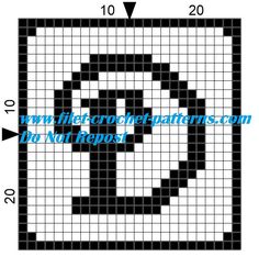 a cross stitch pattern with the letter c in it's center and an arrow at the bottom