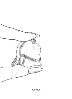 a drawing of a baseball cap being held by someone's hand with the word cara on it