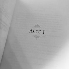 an open book with the word act i printed on it