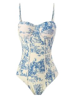 1950s Ink Floral Spaghetti Strap One-Piece Swimsuit Cute One Piece Swimsuit For Teens, Best One Piece Swimsuit, Swimming Suits One Piece, Classy Swimsuit, Cute One Piece Bathing Suits, Retro One Piece Swimsuits, Pretty Swimsuits, Silver Sequin Top, Glitter Wedding Dress