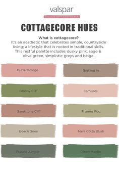 the color scheme for cottage decor hues in shades of green, pink and beige