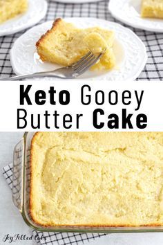 keto gooey butter cake on a plate with a fork