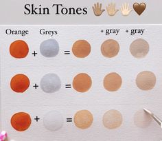 an image of skin tones on a sheet of paper