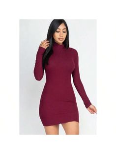 Introducing our Ribbed Mock Neck Bodycon Mini Dress, a sleek and flattering piece designed to accentuate your figure. Crafted from soft and lightweight high-stretch rib knit fabric, this dress offers both style and comfort.
Key Features:
- Fabric: Soft and lightweight high-stretch rib knit (92% Polyester, 8% Spandex)
- Fit: Slim bodycon style to highlight your body figure
- Color Options: Available in various colors to suit your preference
- Sizes: Offered in sizes XS to XL for a perfect fit
- D Casual Ribbed High Neck Mini Dress, Fitted Mini Sweater Dress, Solid Bodycon Dress For Fall, Casual Ribbed Turtleneck Mini Dress, Ribbed Bodycon Midi Mini Dress, Fitted Ribbed Mini Dress With High Neck, Chic Ribbed High Neck Mini Dress, Fitted Ribbed High Neck Mini Dress, Ribbed Fitted High Neck Mini Dress