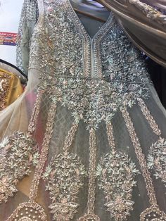 Heavy Wedding Dress In Beutiful Pinkish Gray Color.With Pure Dabka Crystals Nagh,Pearls Moti & Sequance Work.All Kind Of Heavy Bridal Dresses Are Available. Heavy Wedding Dress, Winter Shawls, Casual Bridal Dress, Asian Dresses, Purple Wedding Dress, Embroidery Fashion Detail, Bridal Lehenga Collection, Bridal Dresses Pakistan, Indian Bridal Dress