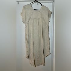 Top Is Brand New With Tags. No Rips, Tears Or Stains. No Smoke Smell. Casual Crew Neck Blouse For Daywear, Spring Short Sleeve Tunic For Loungewear, Chic Short Sleeve Cotton Tunic, Chic Cotton Tunic With Short Sleeves, Beige Short Sleeve Blouse For Loungewear, Casual Tunic Top For Loungewear, Relaxed Fit Short Sleeve Tunic For Loungewear, Cream Short Sleeve Blouse With Relaxed Fit, Beige Short Sleeve Tops For Daywear