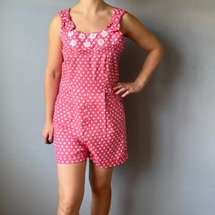 Adorable Retro Style Playsuit From Bettie Page Super Cute Button Floral Detail Around The Collar Straps Are Adjustable With A Belt Like Adjustment Nwt Size Large, But Does Run Small In My Opinion (Model Is A Size Small And 5'4 For Reference) Measurements Laying Flat | Pit To Pit | 18" Length | 32" Inseam | 2" Pink Summer Jumpsuits And Rompers With Buttons, Pink Summer Jumpsuit With Buttons, Beach Fitted Jumpsuits And Rompers With Button Closure, Fitted Jumpsuits And Rompers With Button Closure For Beach, White Linen Jumpsuit, Tweed Romper, Gingham Jumpsuit, Zara Tweed, Wide Leg Romper