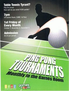 an advertisement for the ping pong tournament