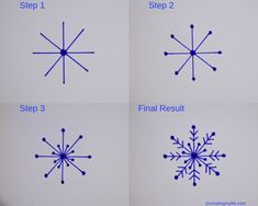 four snowflakes are shown in blue and white, with the words final result below them