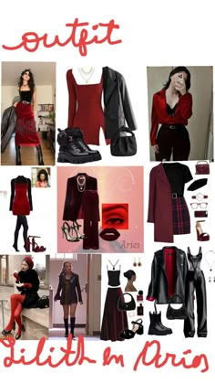 Red Goth Outfits, Red Lips Outfit, Venus Aries, Aries Outfits, Dark Feminine Style, Scorpio Aesthetic, Venus In Scorpio, Dark Feminine Era, Feminine Dark