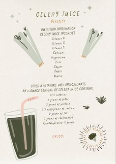 an info sheet describing the benefits of celery juice