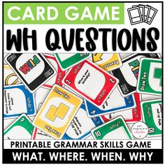 a pile of game cards with the words'card game questions'in front of them