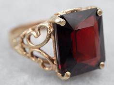 Vintage Garnet Rings, Garnet Statement Ring, Gold Garnet Ring, Garnet Wedding Rings, Garnet Wedding, Ornate Jewelry, Pyrope Garnet, Filigree Ring Gold, Right Hand Ring