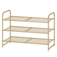 PRICES MAY VARY. 【3-TIER SHOE RACK】 Stores up 9-12 pairs of shoes for men, women, additional bottom storage for slippers. Allow extra storage which can hold sundries in your kitchen, living room 【PERFECT FOR HEELS】The narrow metal wire mesh prevents even the small items from falling down and keep your stilettos, boots, shoes and high heels shoes stable 【STACKABLE & EXPANABLE】Include 4 connectors and stack up to multiple units that maximizes storage space in the same footprint, or bridged horizon 3 Tier Shoe Rack, Stackable Shoe Rack, Adjustable Shoes, Shoe Shelf, Shelf Storage, Gold Shoes, Metal Mesh, Shoe Organizer, Household Supplies